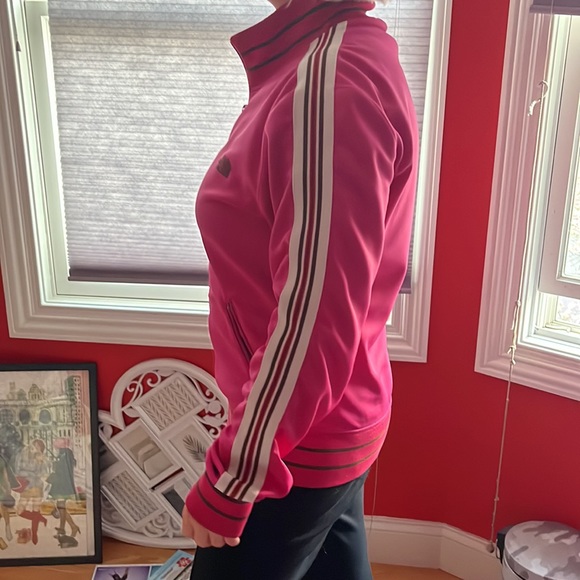The North Face oldschool zippered sweatshirt color hot ponk/ fuchsia size L - Picture 7 of 7